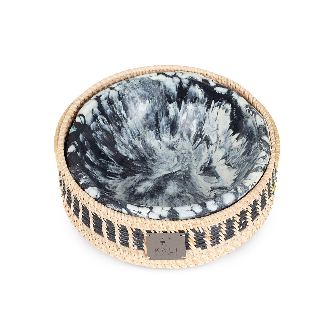 Dog Bowl "Black/ White Marble"