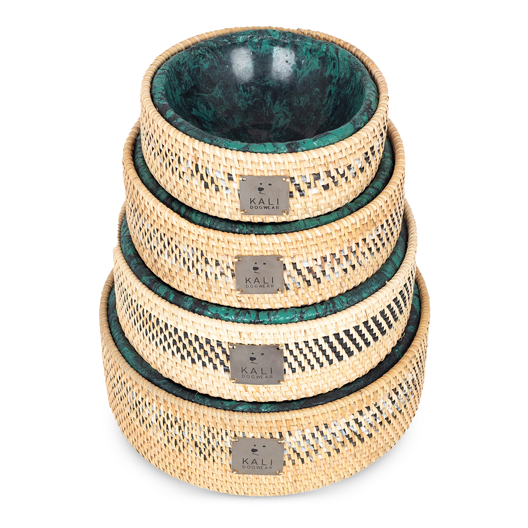 Dog Bowl "Green/ Black Marble"