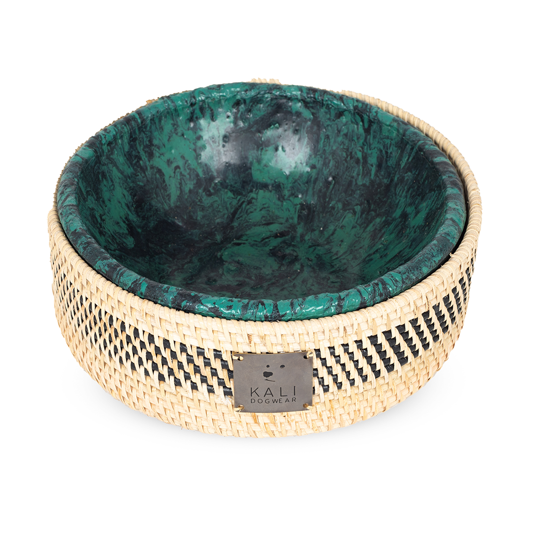 Dog Bowl "Green/ Black Marble"