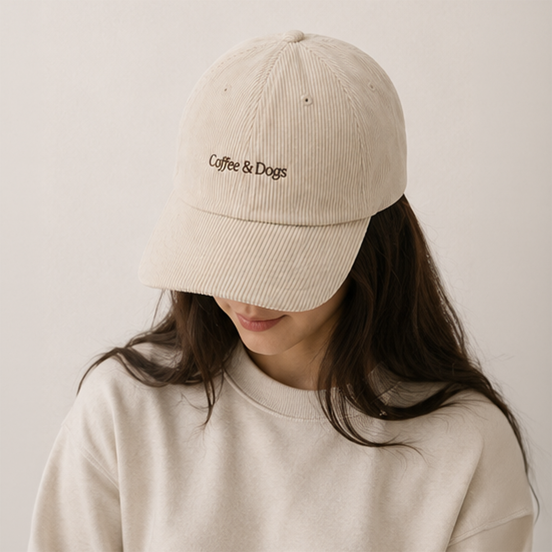 Corduroy Hat "Coffee & Dogs"