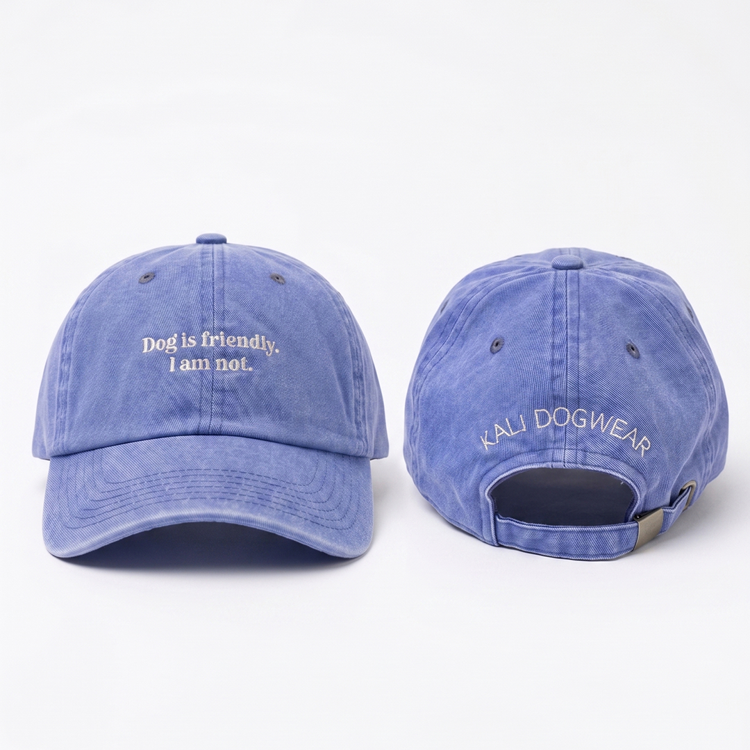 Washed Twill Hat "Dog is friendly"
