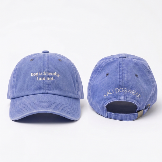 Washed Twill Hat "Dog is friendly"