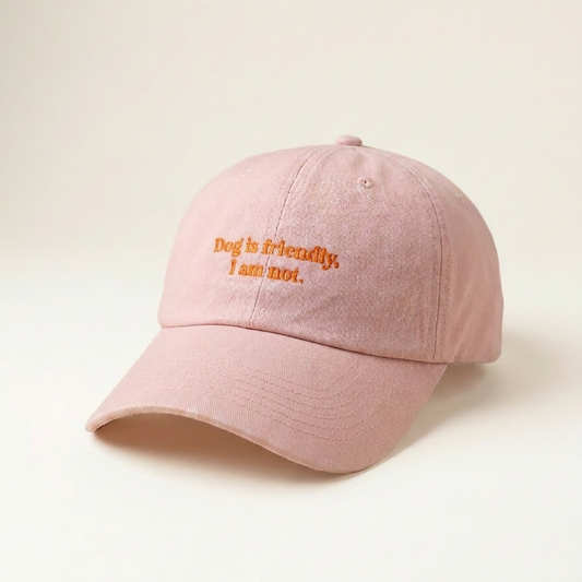 Washed Twill Hat "Dog is friendly"