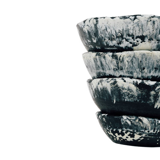 Dog Bowl "Black/ White Marble"