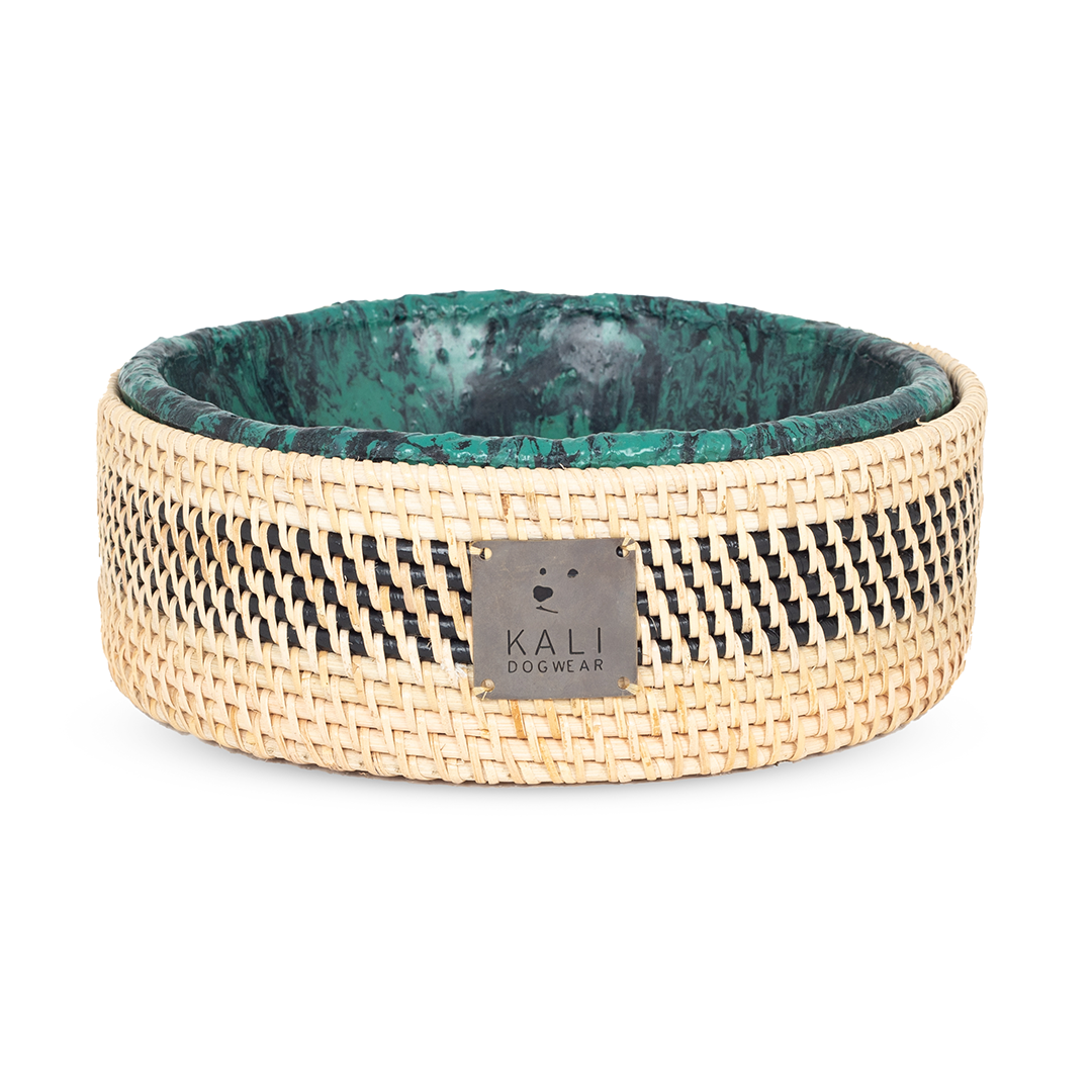 Dog Bowl "Green/ Black Marble"